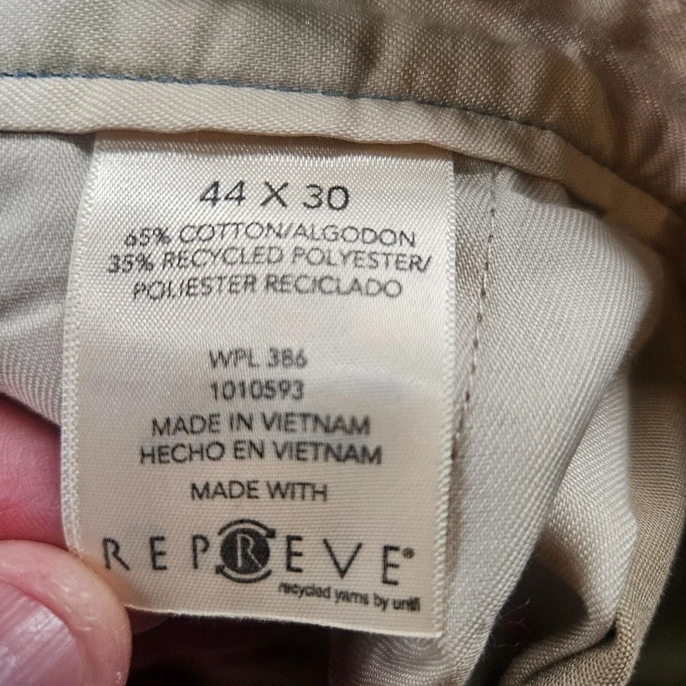 NWT A Haggar‎ Co Life Khaki LK Pants Men 44 x 30 Flat Front Straight Beige